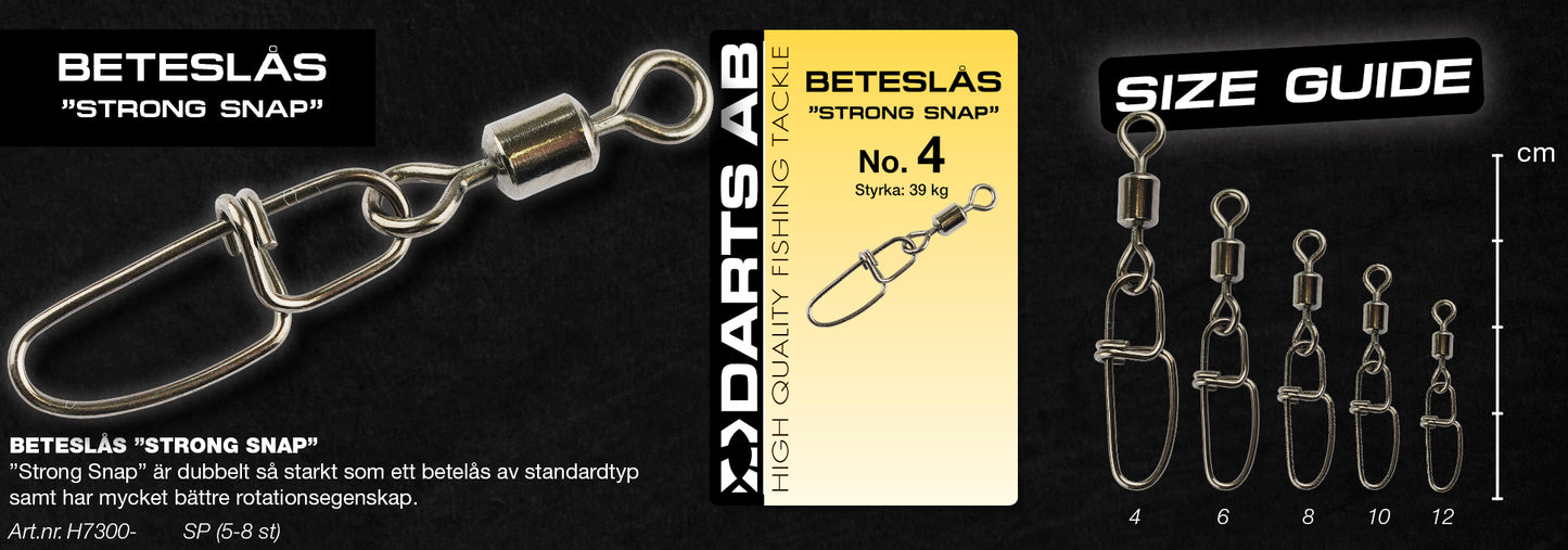 Beteslås "Strong Snap" no8 6-pack