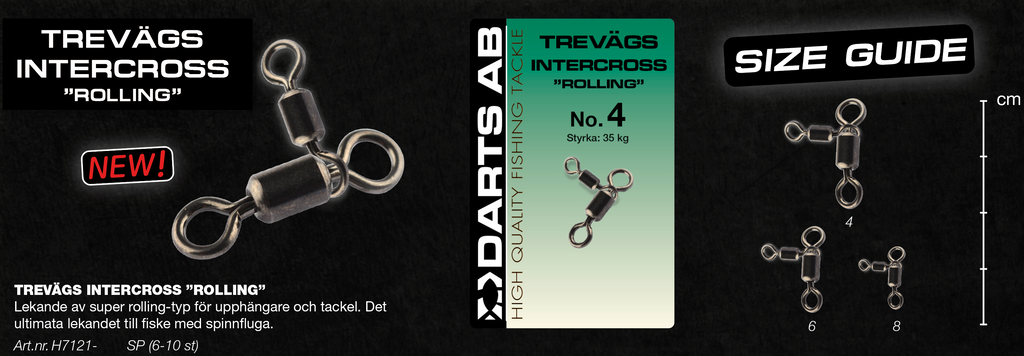 Lekande "3-vägs Intercross" no8 6-pack