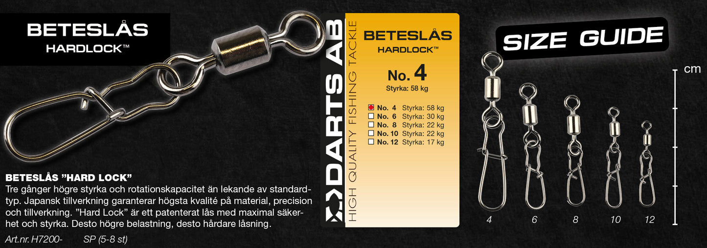 Beteslås "Hard Lock" no6  6-pack