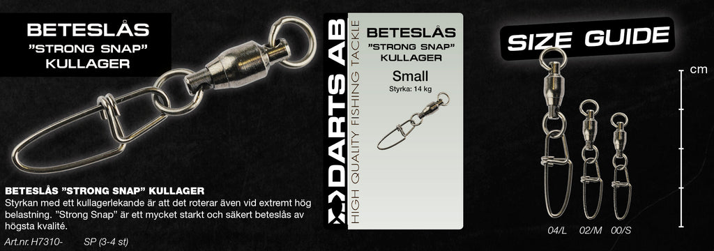 Beteslås "Strong Snap" kullager no4  3-pack