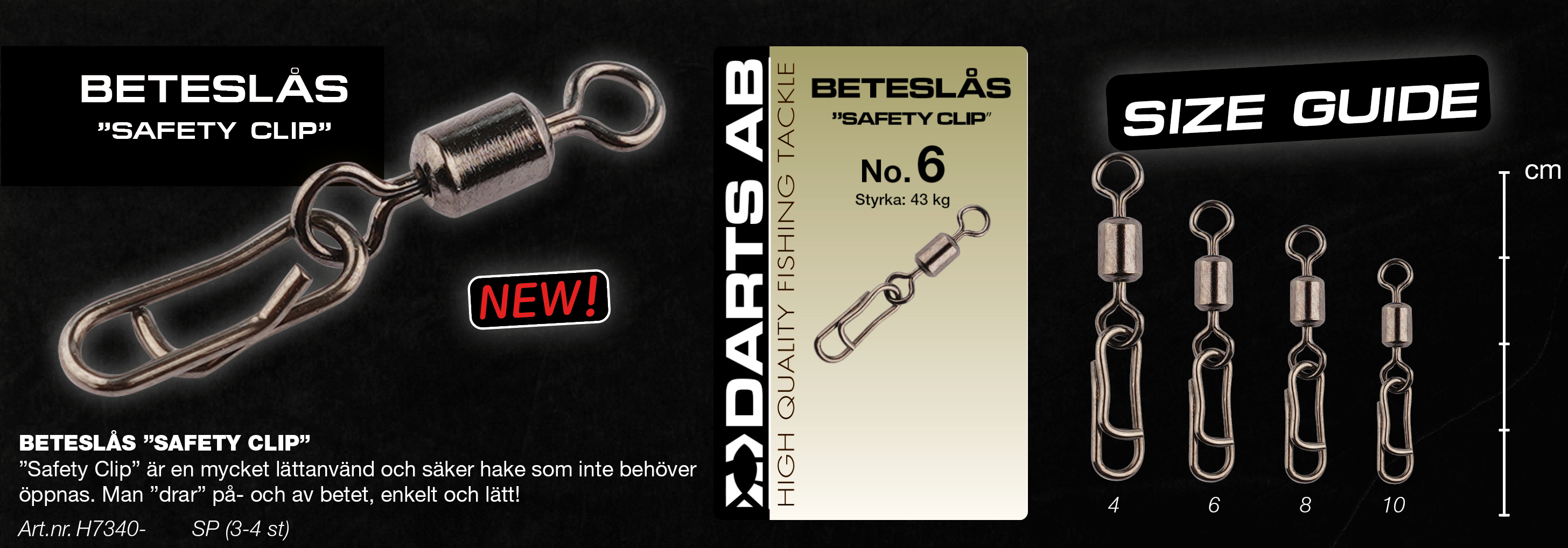 Beteslås "Safety Clip" no6 5-pack