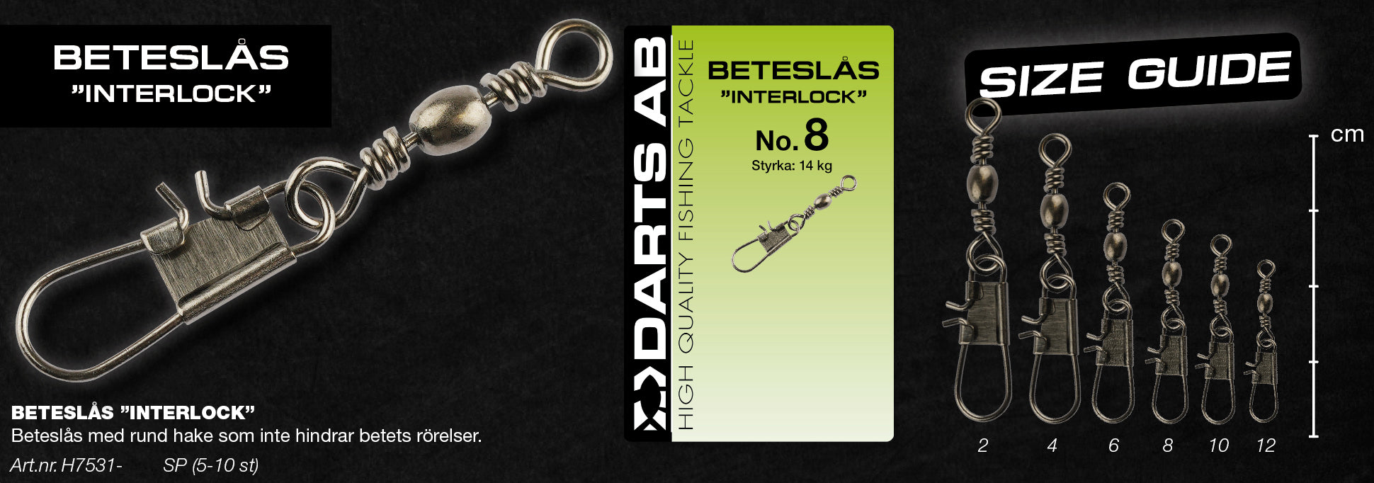 Beteslås "Interlock" no10 9-pack